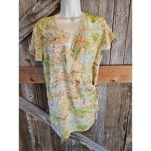 Lane Bryant semi Sheer metallic hints wrap size 14/16W casual ^